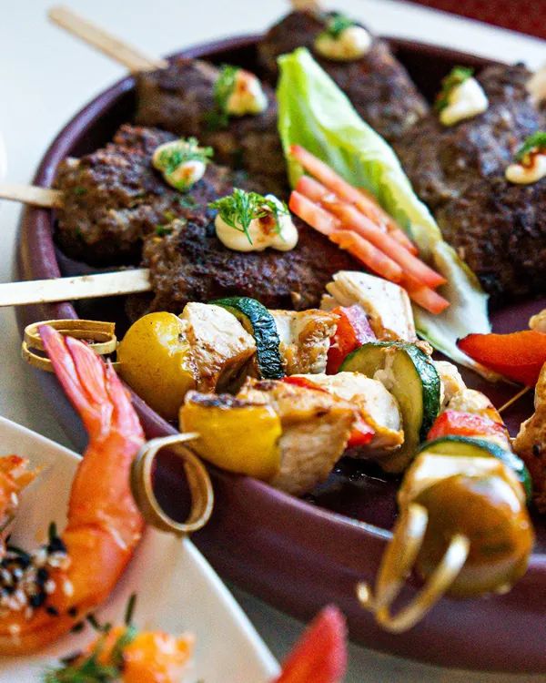Lamb kofte and skewers from Italian canape package three